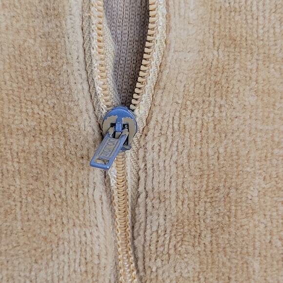 Vintage 80s MOD Velour 1/4 Zip Sweater Womens XL 23x23 Boxy - Picture 9 of 10